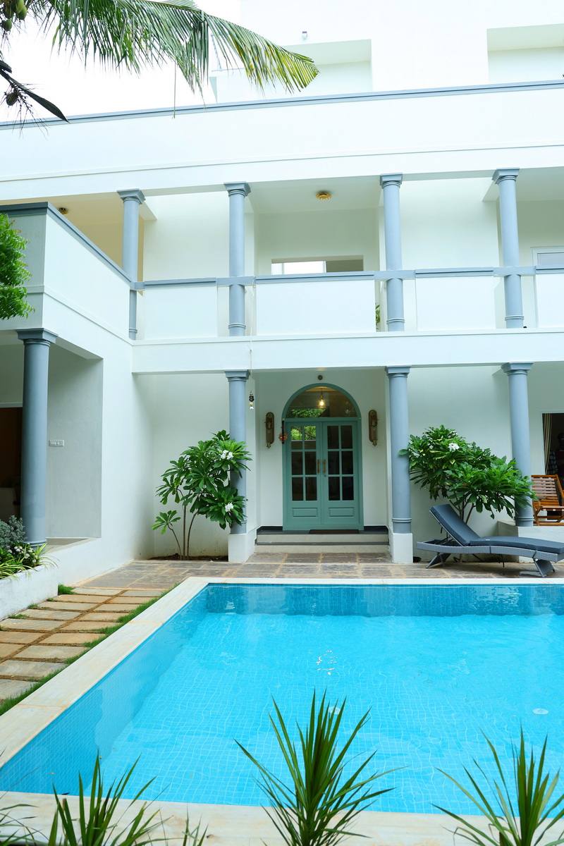 Front door and pool