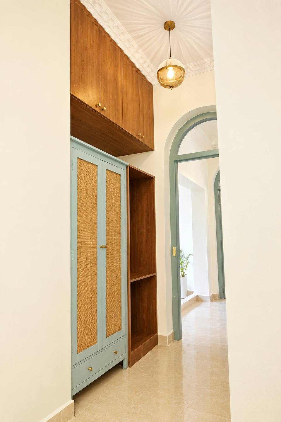 Hallway with arched doors